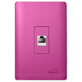 Conjunto RJ45 4x2 - Novara Rosa Fosco Cromado